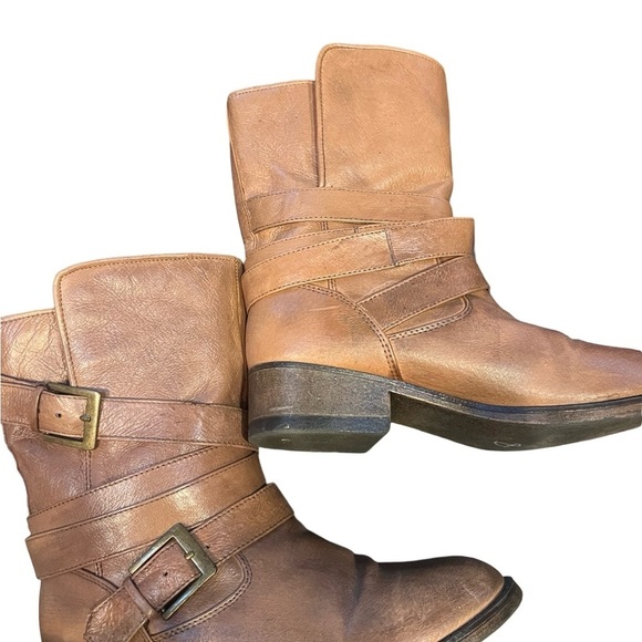 Brown Leather Combat & Moto Boots - Picture 6 of 8
